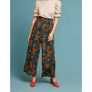 Skies Are Blue wide leg paper bag tie waist floral pants